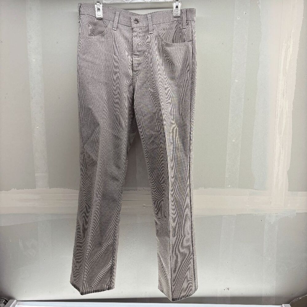 80s Levi's Men's Black and White Houndstooth Pants